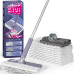 ClicLak disposable sweeper dust mop front view showing purple clamp clip head