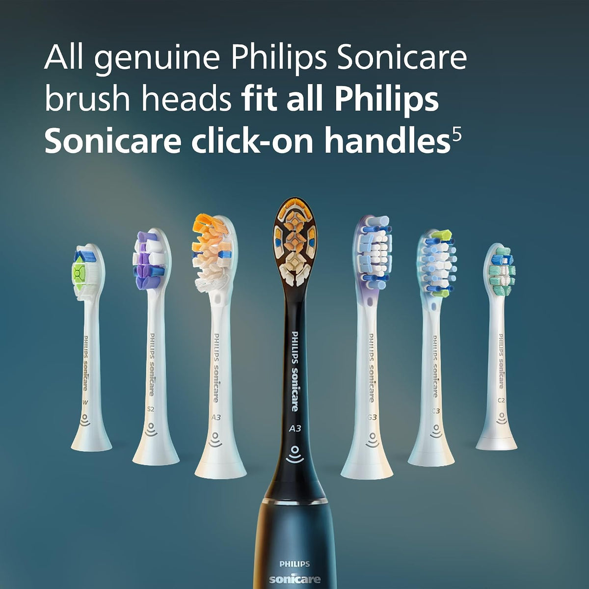 Philips Sonicare replacement toothbrush heads side profile