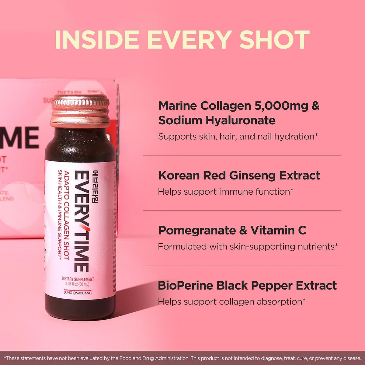 Jung Kwan Jang Everytime Adapto Collagen Shot pack of ten bottles imported skincare