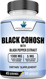 American Standard Supplements Black Cohosh 1300mg bottle front view