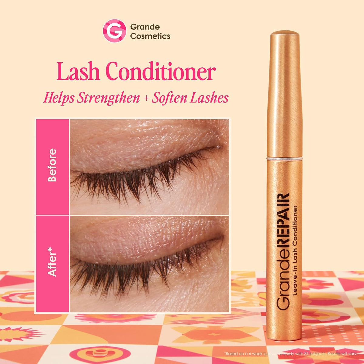 Grande Cosmetics GrandeREPAIR lash conditioner gold tube design