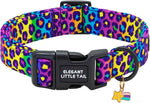Elegant Little Tail festive pink dog collar side profile