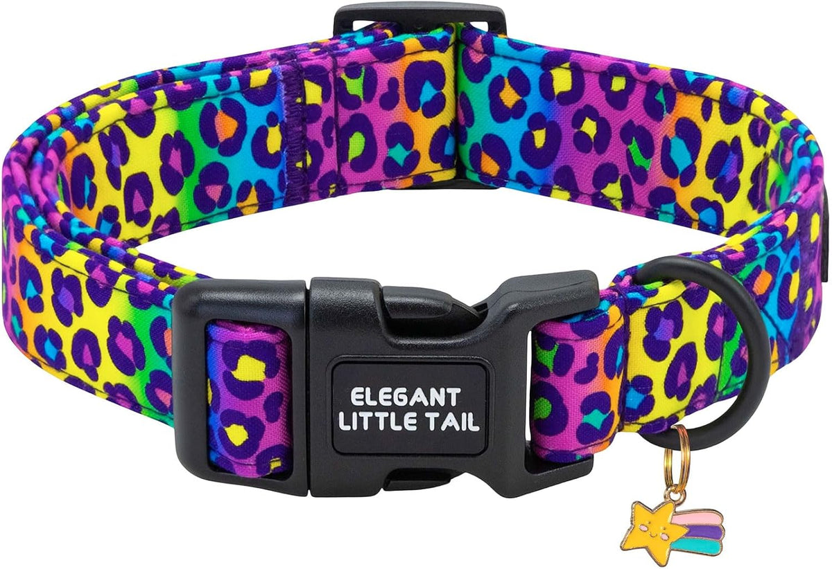 Elegant Little Tail festive pink dog collar side profile
