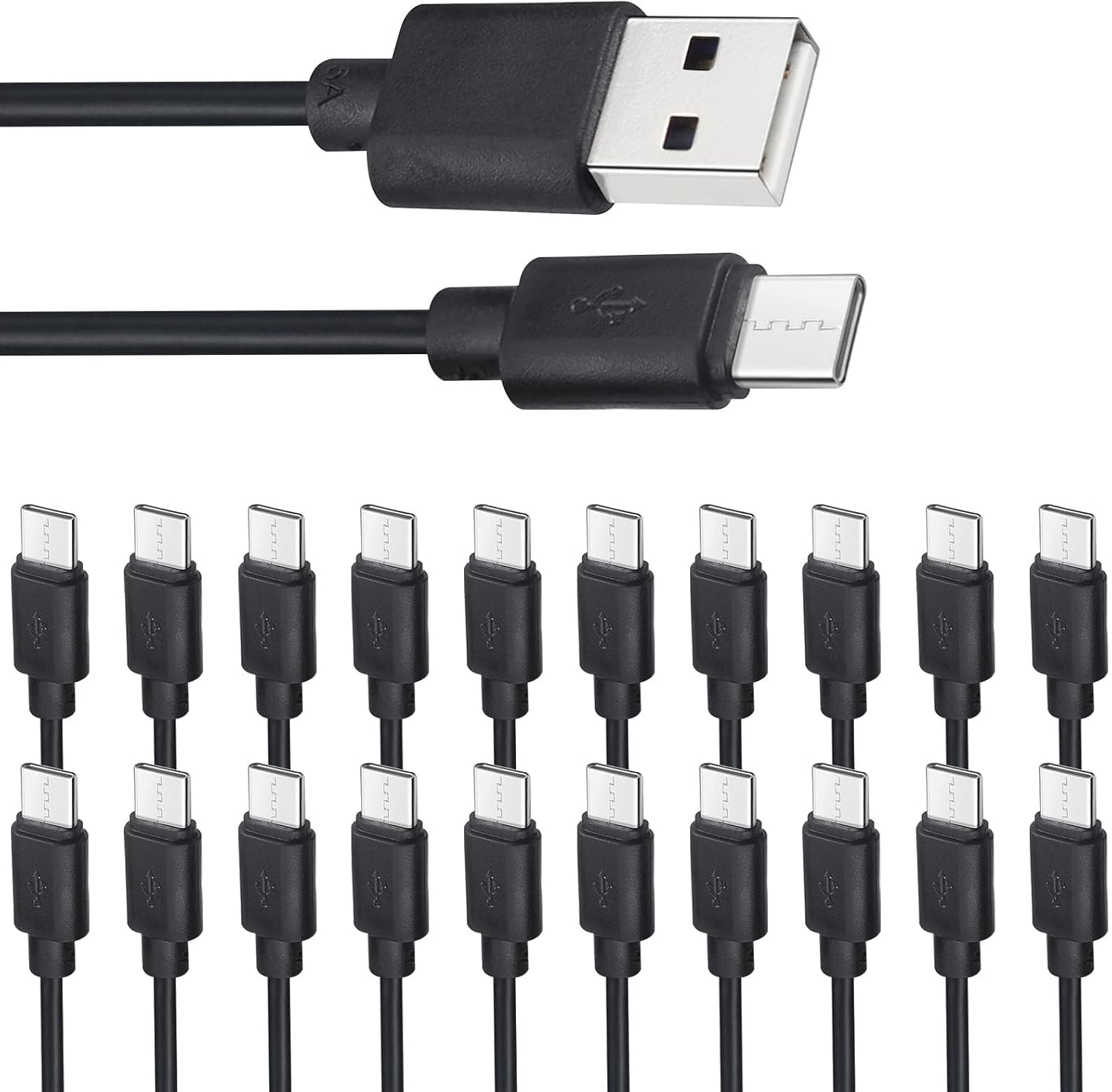 Smays USB C cable bulk 20-pack front view