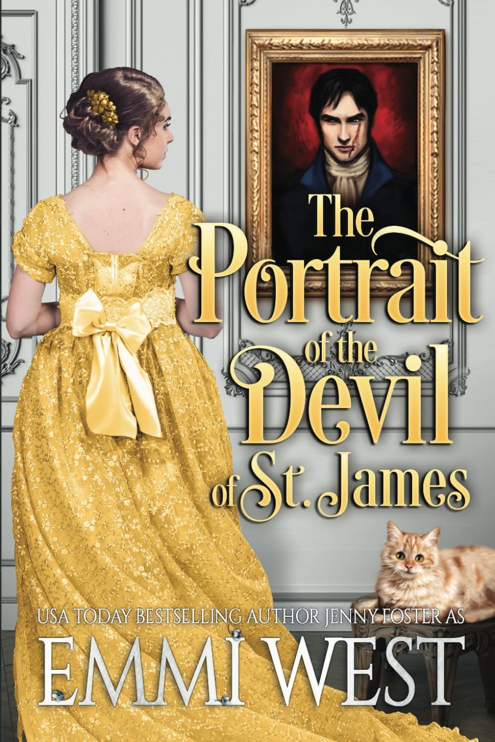 Emmi West The Portrait of the Devil of St. James historical romance paperback front cover.