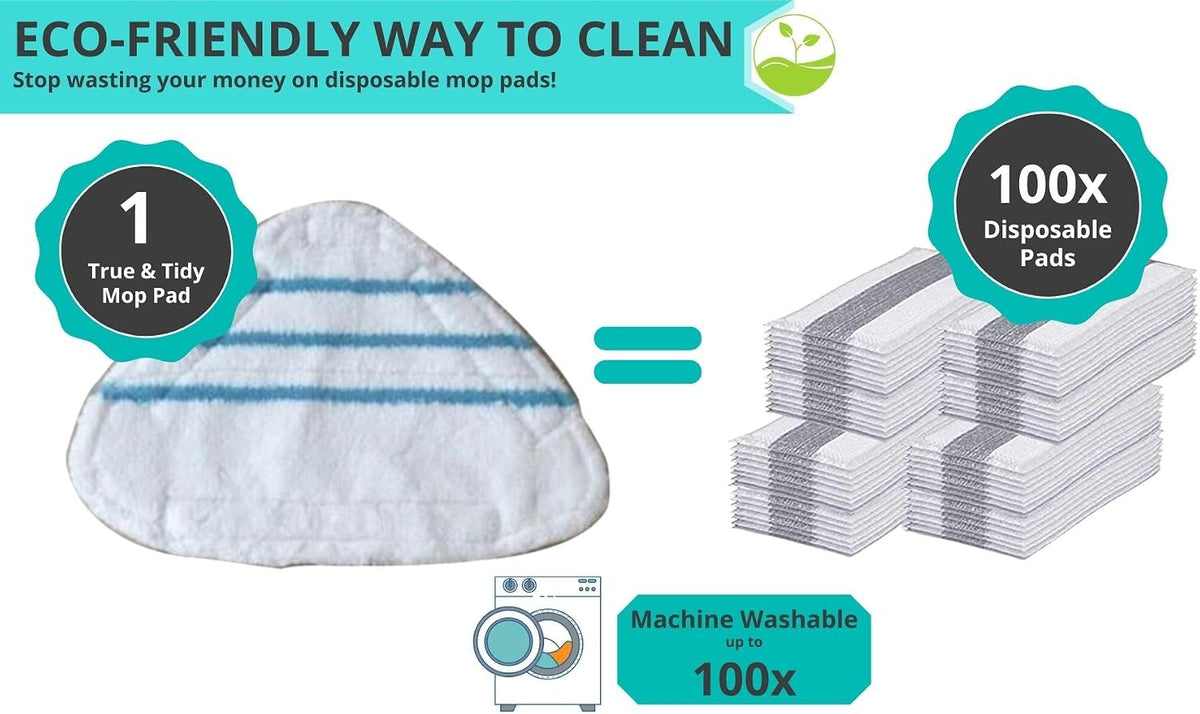 True And Tidy heavy duty mop pad velcro attachment side