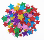 Honbay colorful self adhesive star shape foam glitter stickers front view