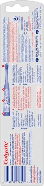 Colgate kids electric toothbrush extra soft bristles close up