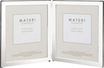 Maturi silver plated double photo frame front view