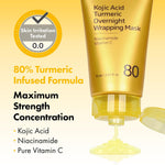 Applying the kojic acid and niacinamide wrapping mask for dark spot correction.