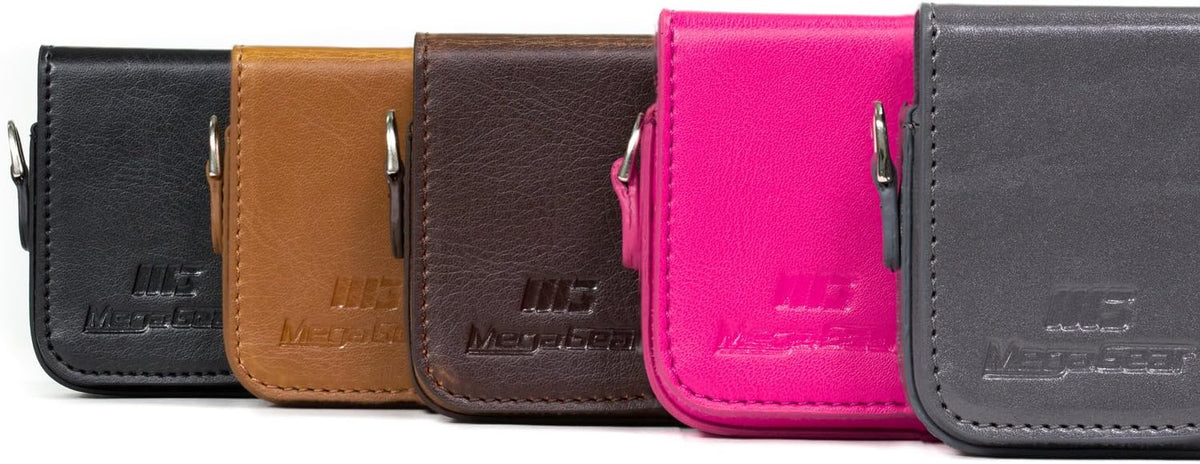 MegaGear camera case side profile showing metal hardware attachment
