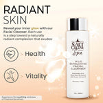 Salt Cellar Spa Mild Exfoliating Facial Cleanser lifestyle flatlay