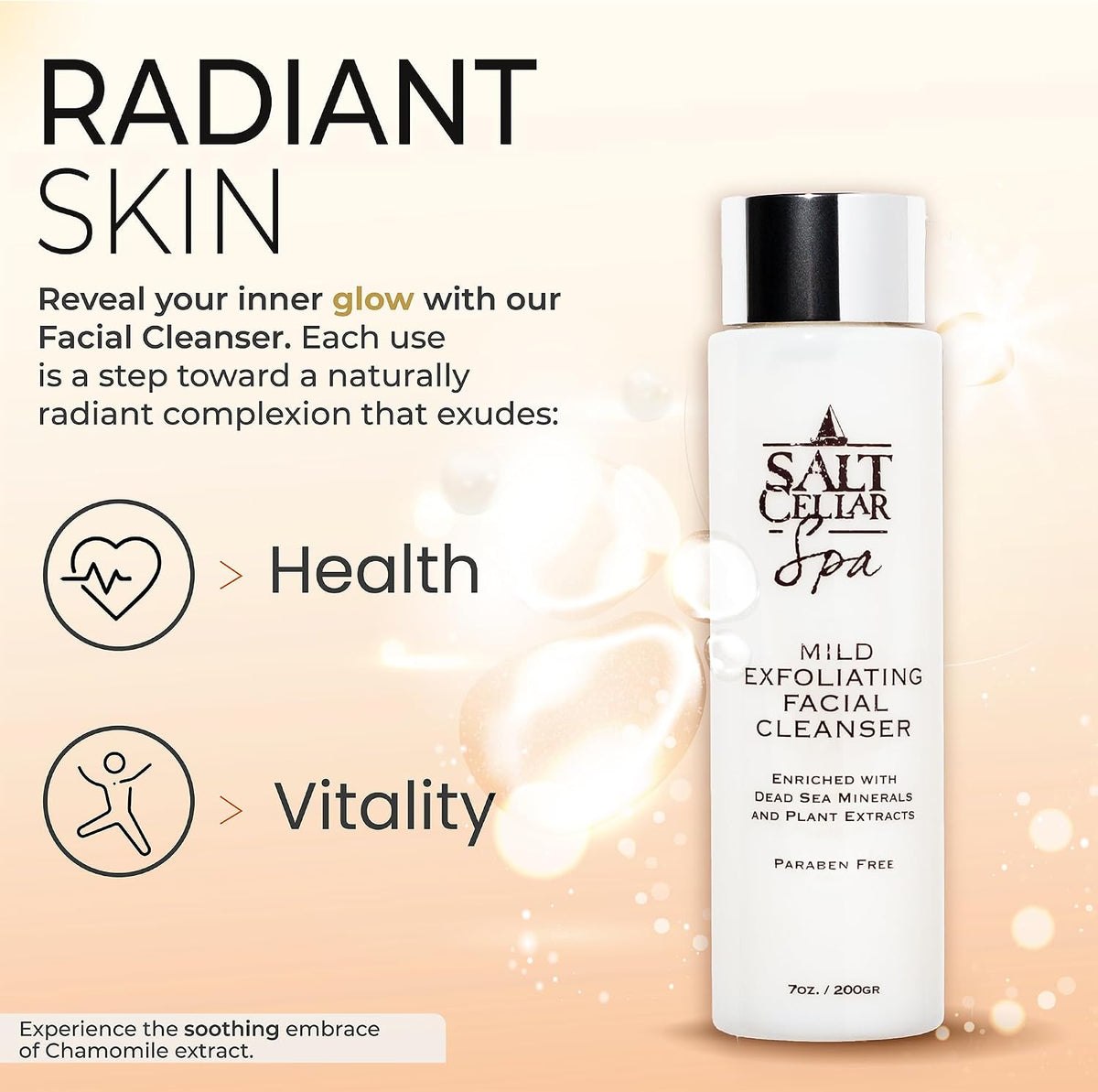 Salt Cellar Spa Mild Exfoliating Facial Cleanser lifestyle flatlay