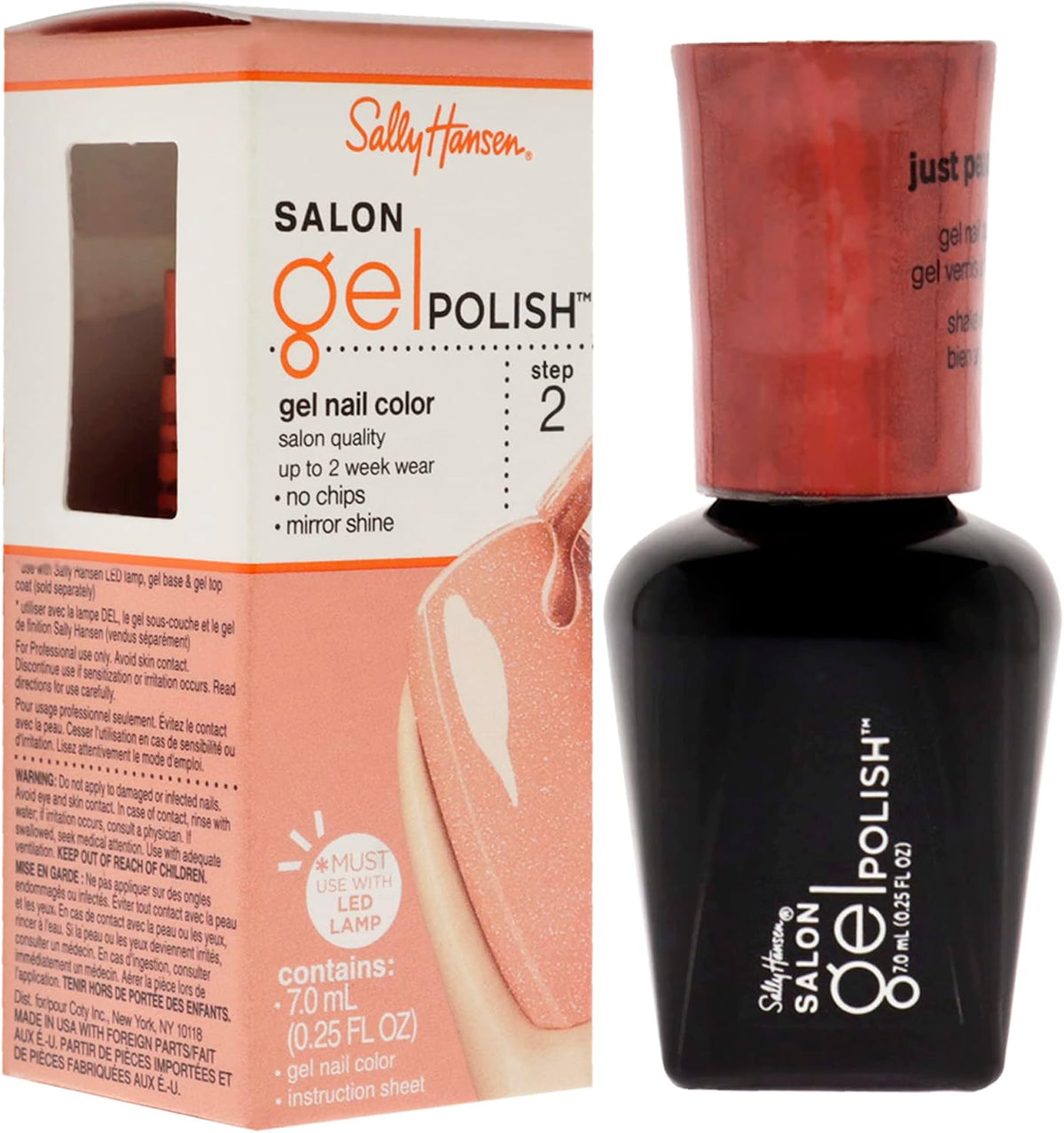 Sally Hansen gel nail polish bottle back instructions view