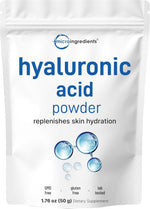 Micro Ingredients Hyaluronic Acid Serum Powder front view pouch packaging