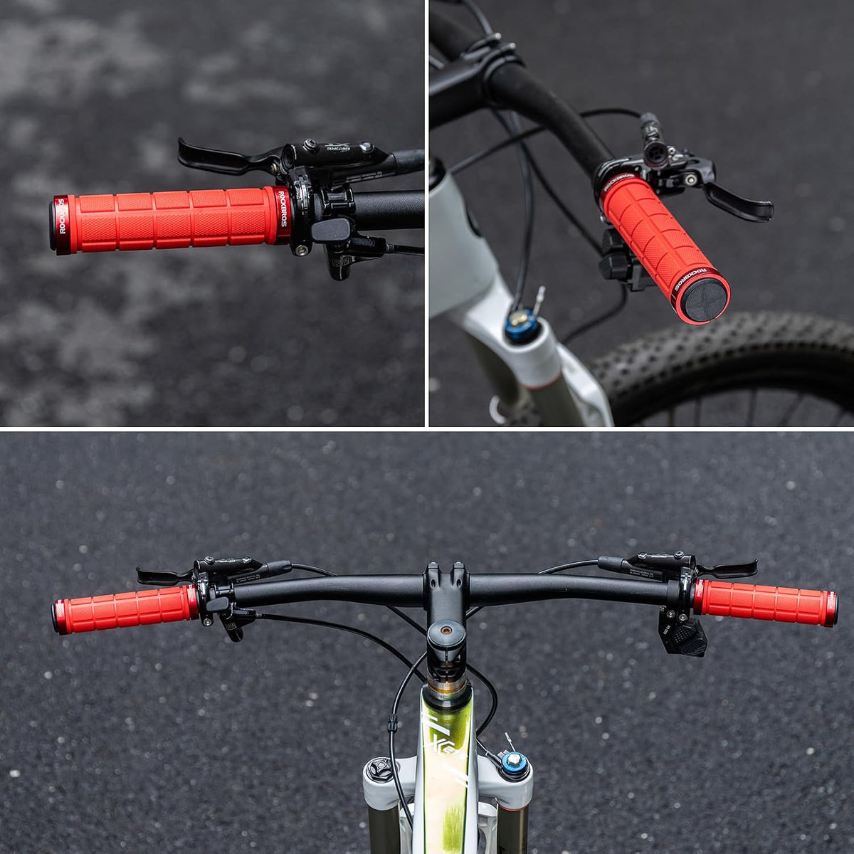 Rockbros bicycle grips packaging and complete accessories set.