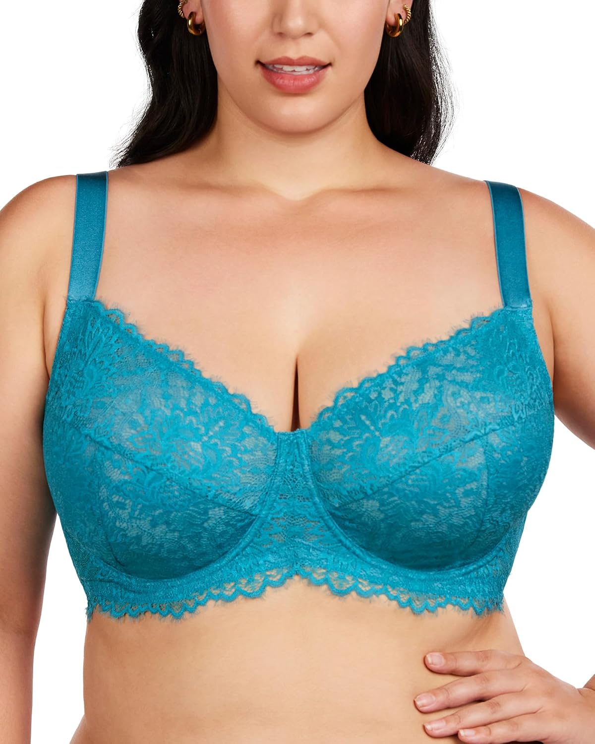 HSIA Minimizer Bra for Women - Plus Size Full Coverage Lace Bra with Underwire, Non Padded - Image 15