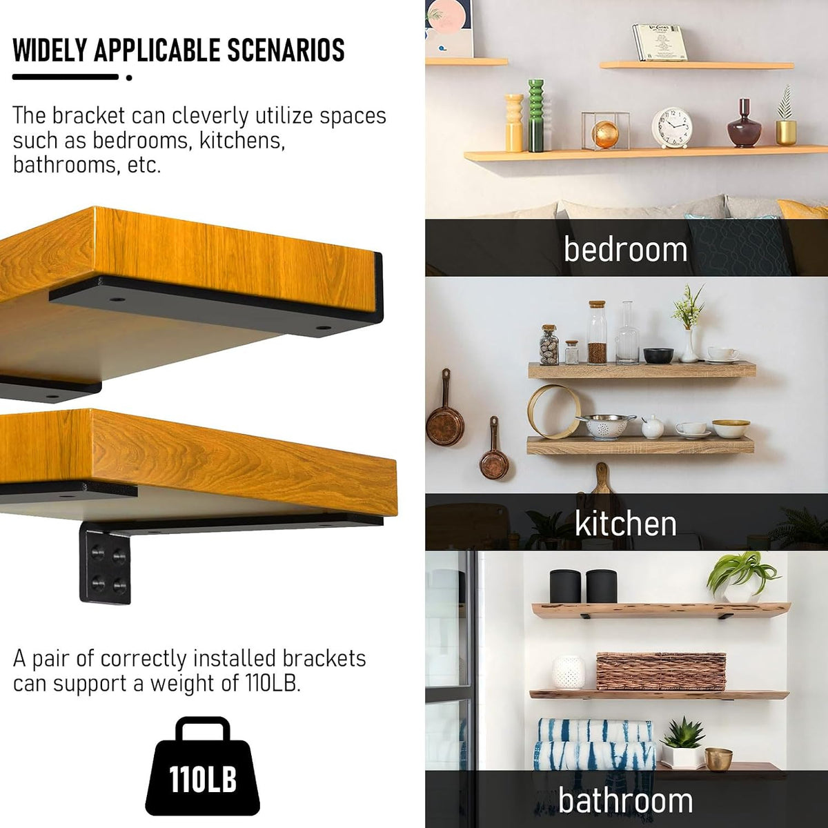 YMDparts heavy duty iron shelf support angle view