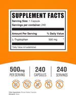 BulkSupplements amino acid supplement 240 count label details