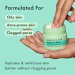 Side view of Rael clarifying toner and moisturizing cream highlighting the official product labels