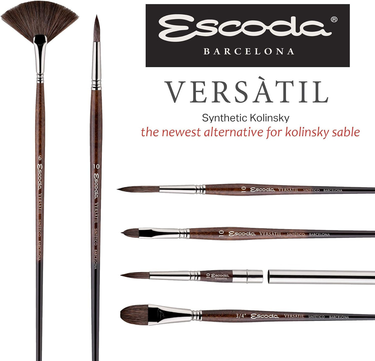 Escoda watercolor brush short wooden handle