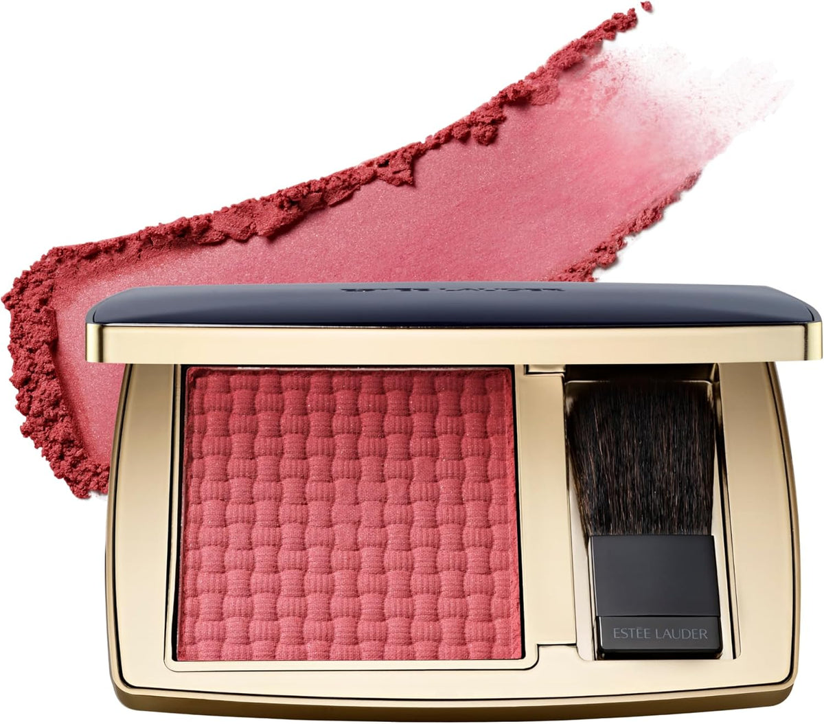 Premium Estée Lauder face makeup blush displaying its fine milling and sleek casing