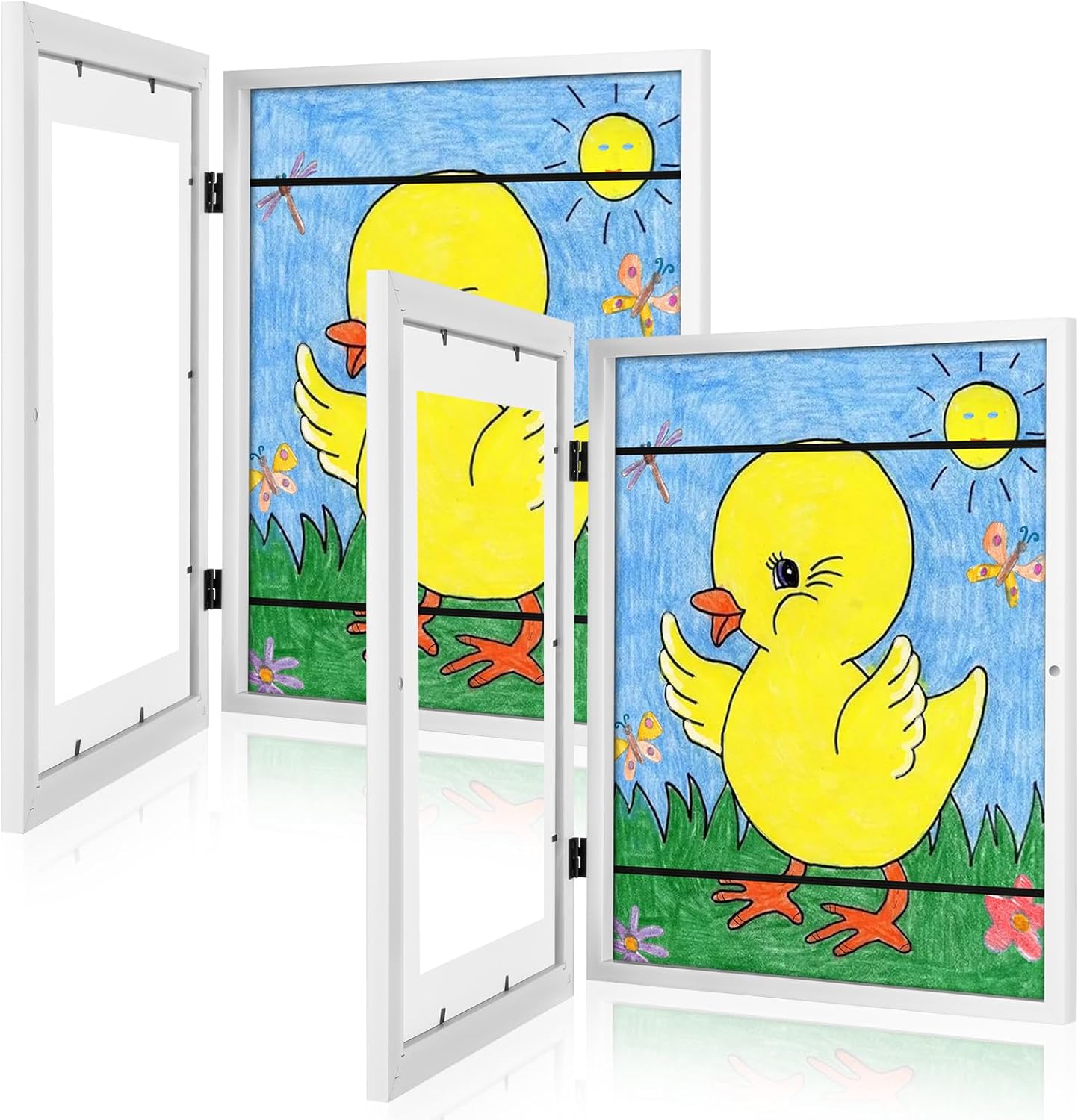 Gulethun kids art frames front view white 2-pack