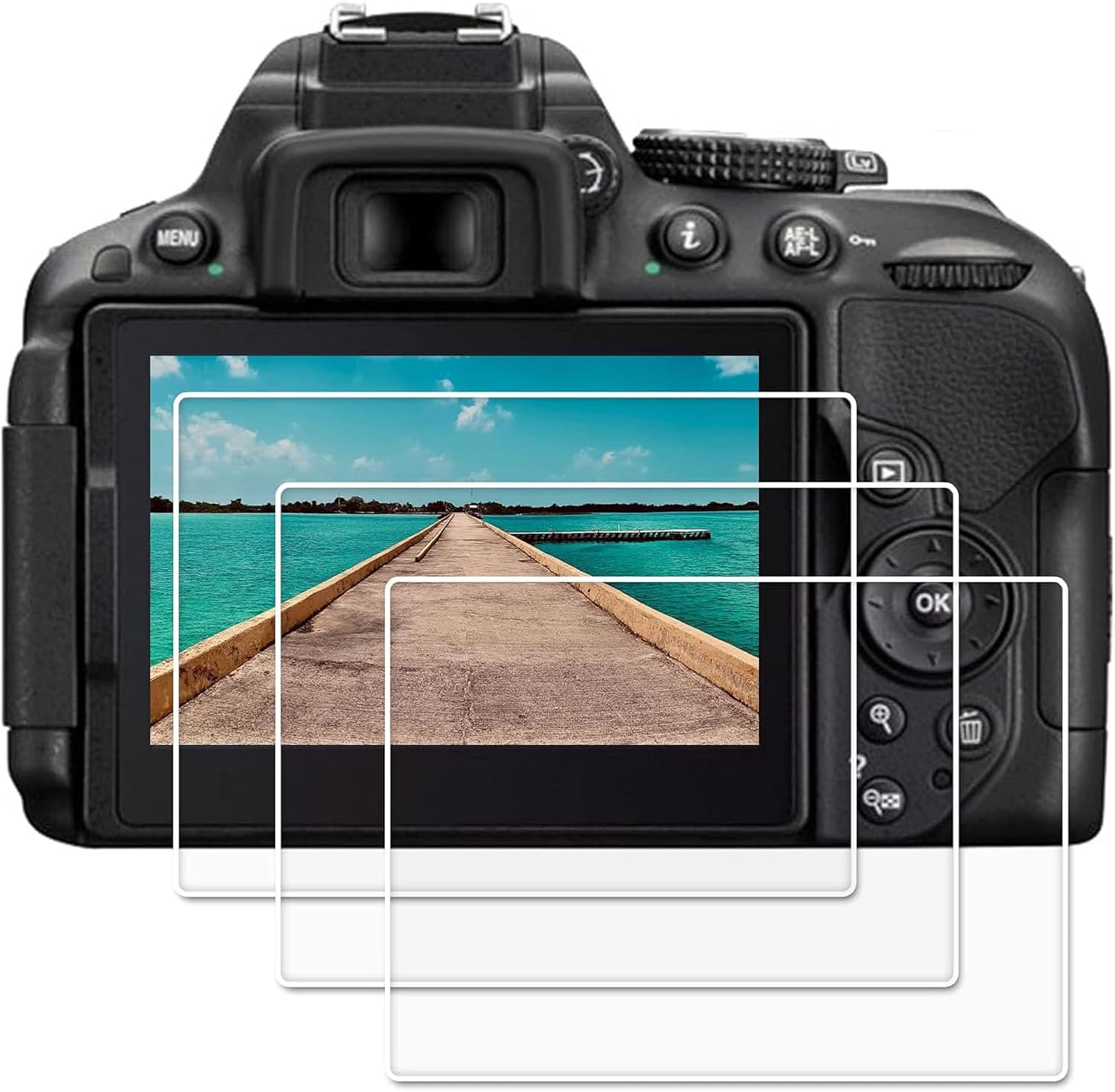 PCTC screen protector for Nikon camera front view