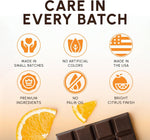 Gourmet Snackathon chocolate orange sticks inside resealable packaging
