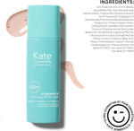 An overview of Kate Somerville HydraKate sunscreen components including the applicator top.