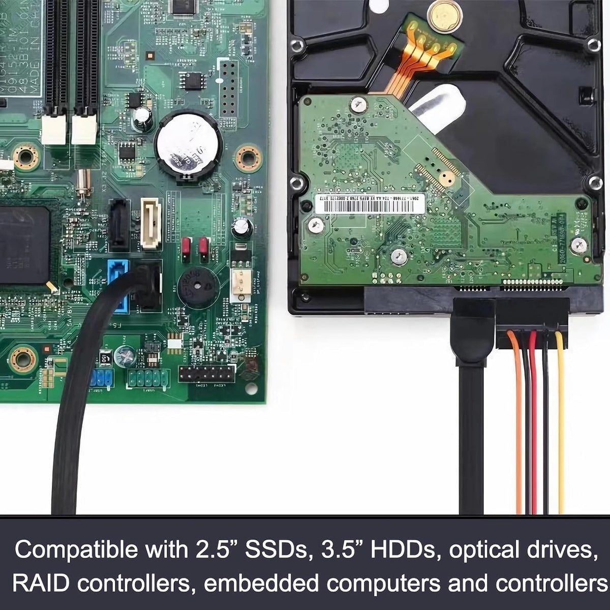Close-up of straight 7-pin SATA connector pin layout