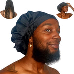 TTAT extra large shower cap black front view