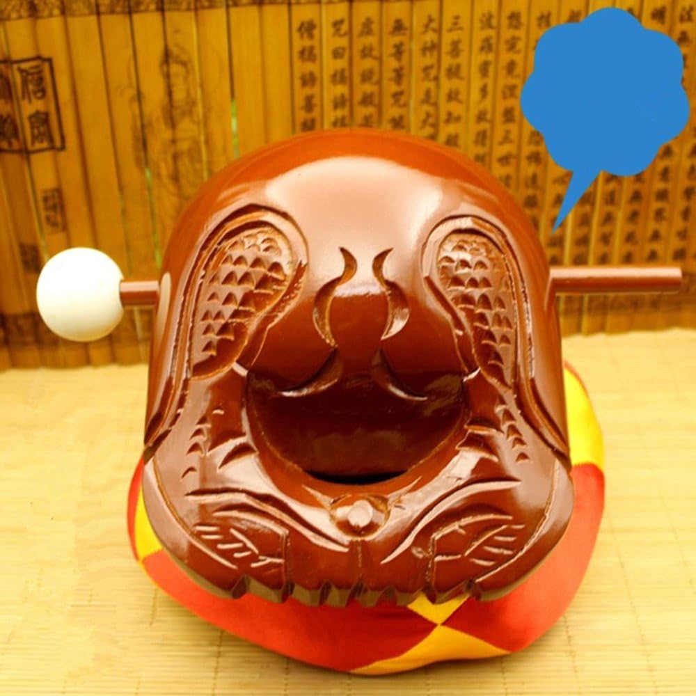 Zuodooku Buddhist camphorwood wooden fish temple block front view zen drum