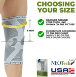 NEOtech Care bamboo fiber knee sleeve close up of breathable knitted fabric texture