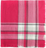 Close up fabric texture of MYS Collection soft plaid blanket infinity scarf