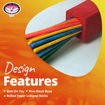 Non toxic bird safe chewing and foraging toy hanging design close up.