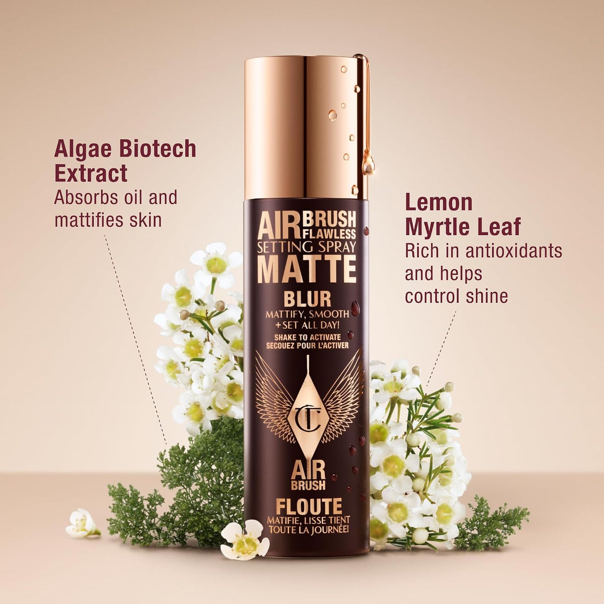 Charlotte Tilbury Airbrush Flawless Matte Setting Spray - Ulta-Fine Mist to Prime & Set Makeup Up to 16Hr - Oil and Shine Control with Blurring Matte Finish, Humidity & Waterproof - Image 9
