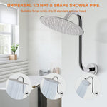 Stainless steel 12 inch shower arm with wall flange