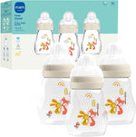 MAM Premium Glass Wide Neck Baby Bottle 3 Pack front view showing the clear borosilicate glass body and silicone nipple.