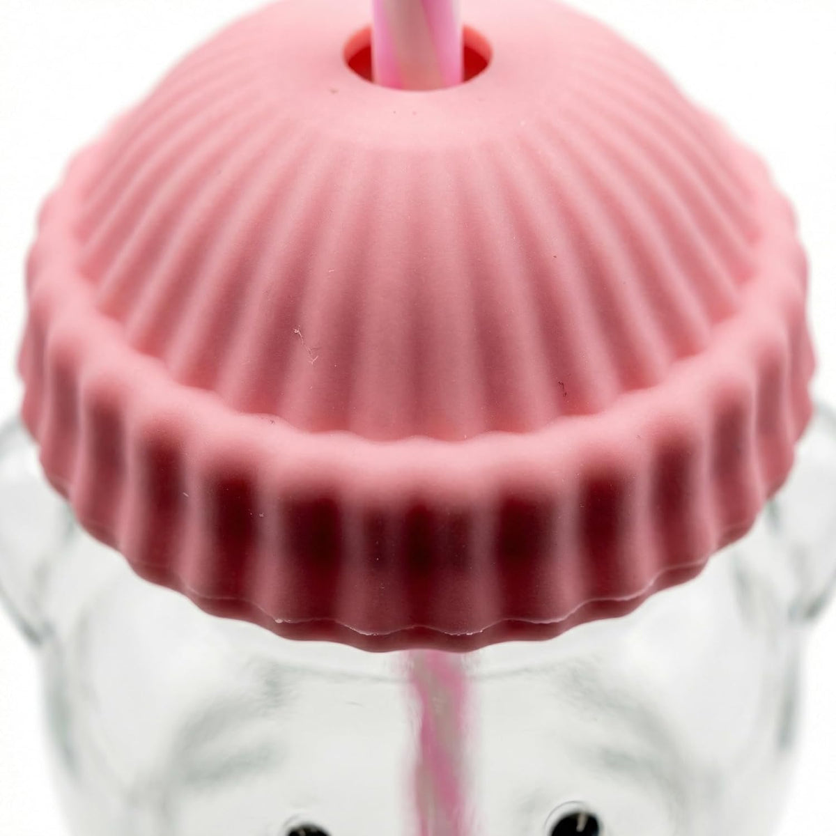 Krewchton glass bear cup close up of bear design