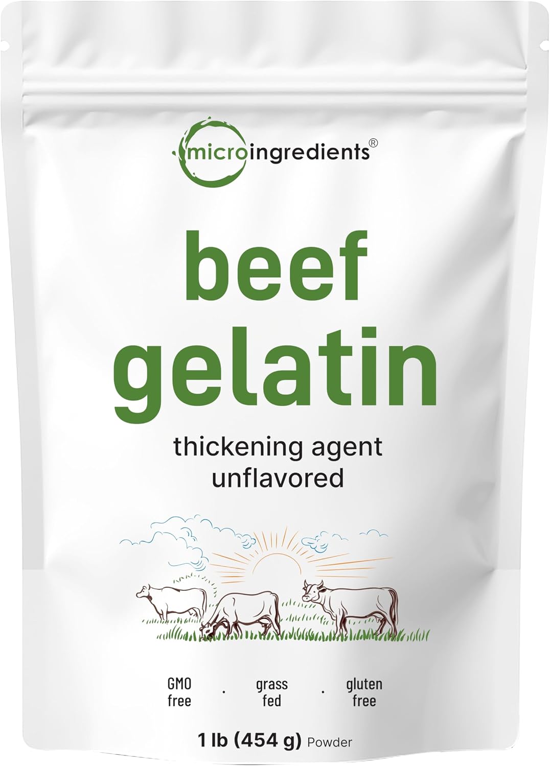 Beef Gelatin Powder, 2lb (32oz) | Premium Source from Grass-Fed & Pasture Raised Beef | Unflavored Thickening Agent for Cooking & Baking | Rich in Natural Protein & Collagen | Non-GMO, Gluten Free - Image 9