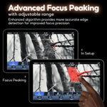 Portkeys LH7H touchscreen menu displaying waveform and false color tools