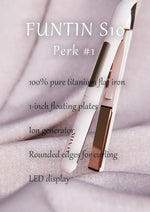 FUNTIN S10 titanium straightener angled view highlighting oval body
