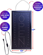 Ultima LED neon open sign accessory kit with business hours board