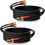 HiFind 6ft speaker cable set with gold-plated banana plugs