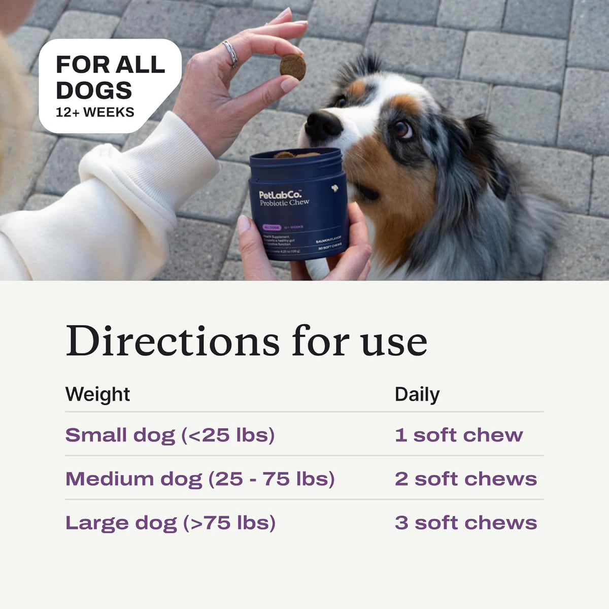 PetLab Co. pork flavored bite-sized chews for dog digestive health maintenance