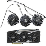LTANDBR GPU cooler replacement fan set front view showing three premium black eighty five millimeter cooling units