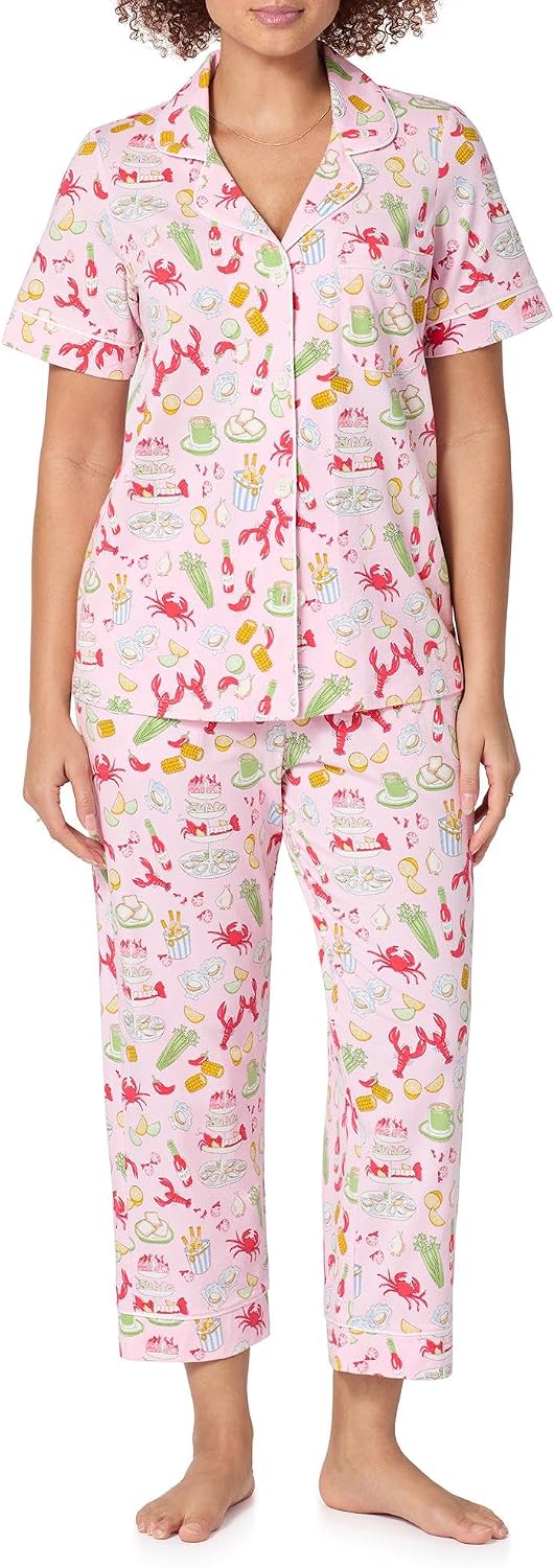 Bed Head PJs Womens Matching Pajamas - Soft Organic Cotton Button Down PJ Shirt & Cropped Pants Set - Loungewear & Sleepwear - Image 15