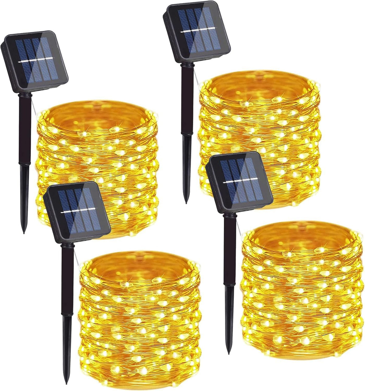 2 Pack Solar Copper Wire String Lights, 66 Ft 200 LEDs Warm White Outdoor | IP65 Waterproof, 8 Lighting Modes, Auto Dusk-to-Dawn, 10-12 Hour Runtime, Garden Patio Yard - Image 11