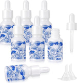 NewZoll ceramic mini dropper bottles front view showing blue and white porcelain pattern